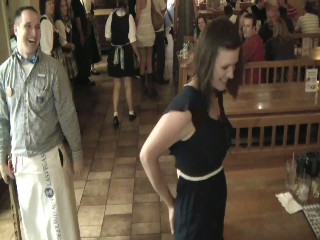 girl #3 feels the sting and rubs her bottom
